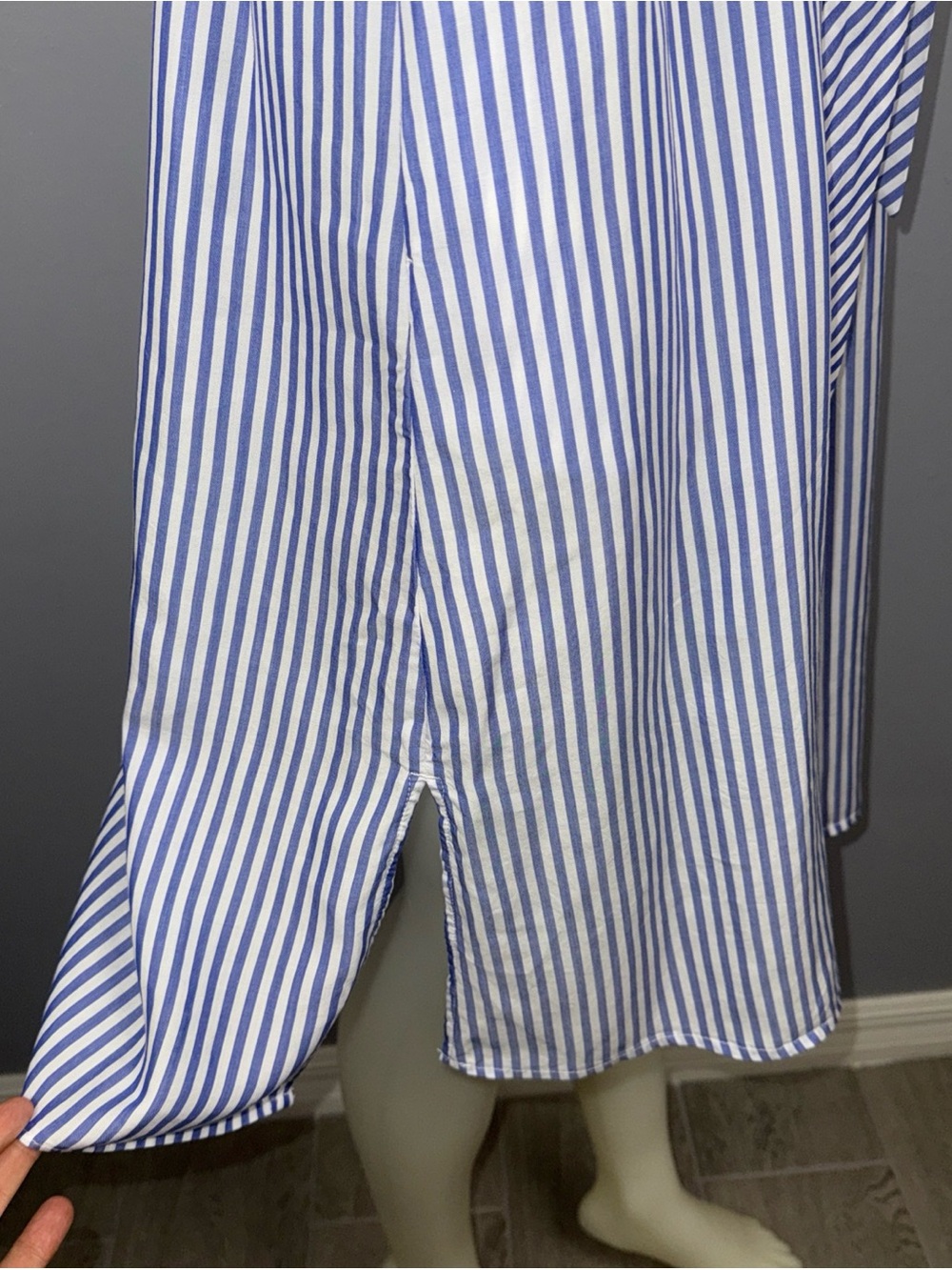 Banana Republic Classic Shirt Dress Womens 6 Blue White Stripe Nautical *READ - Picture 10 of 13